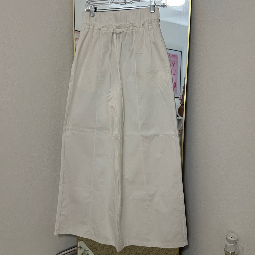 White Wide-Leg Pants